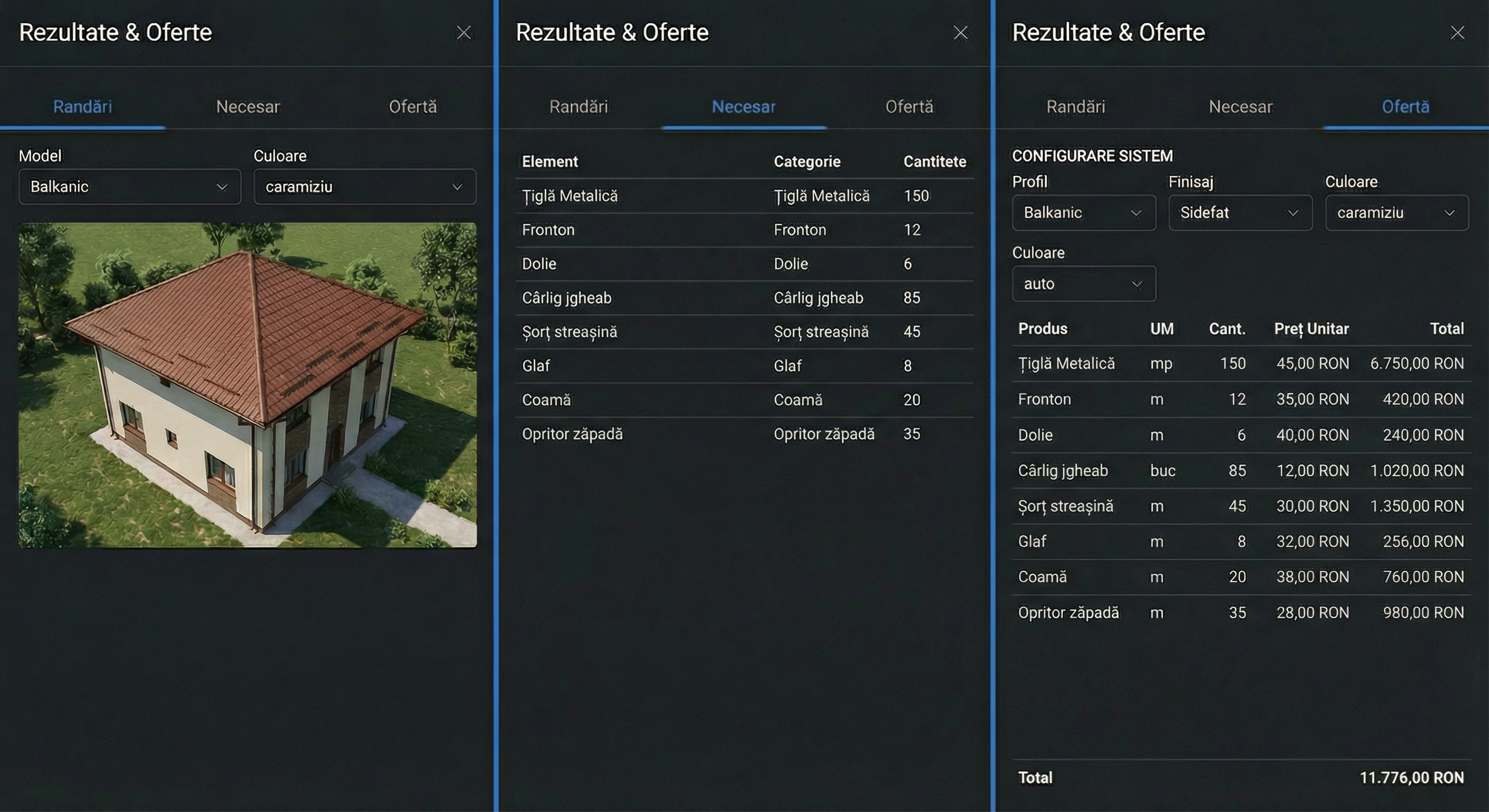 Panoul de rezultate și oferte în platforma AirQuote